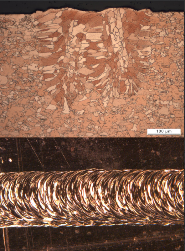 Kupferschweißen_ Makroschliff einer LaVa-Schweißnaht mit 300µm Einschweißtiefe