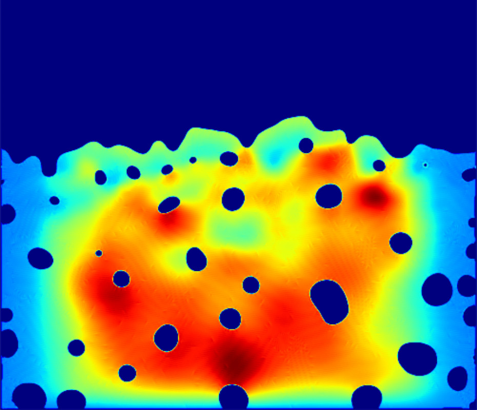 Simulation der Temperaturentwicklung und Porosität im additiven Fertigungsverfahren "Powder-Bed-Fusion". - © Fraunhofer IWM