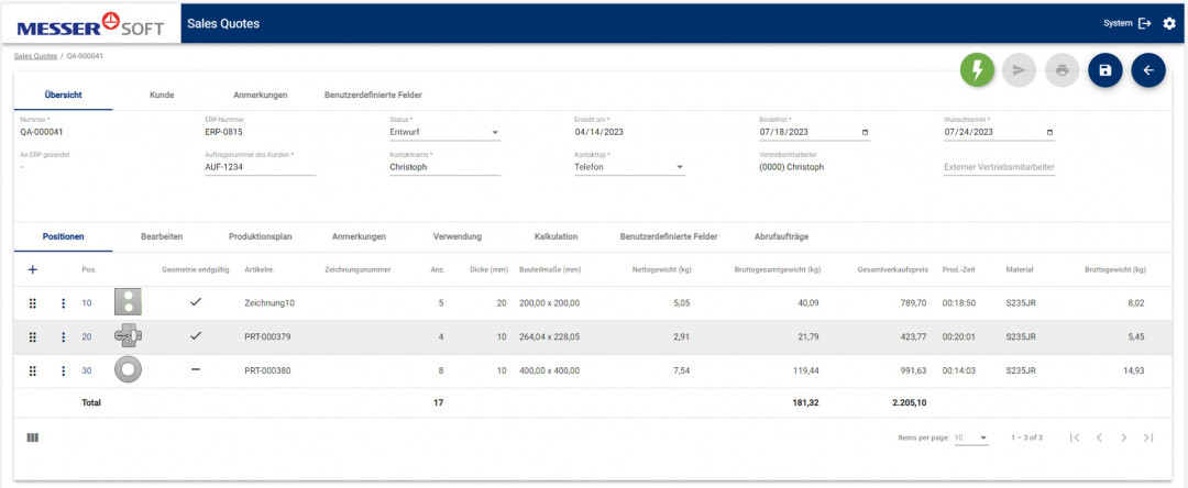 8089.OmniFab Sales Quotes Angebotskalkulation Kopie