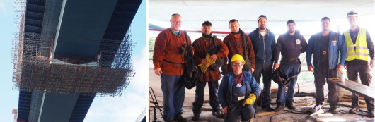 2023-10 Olympiabrücke-Gerüst-Gruppenfoto