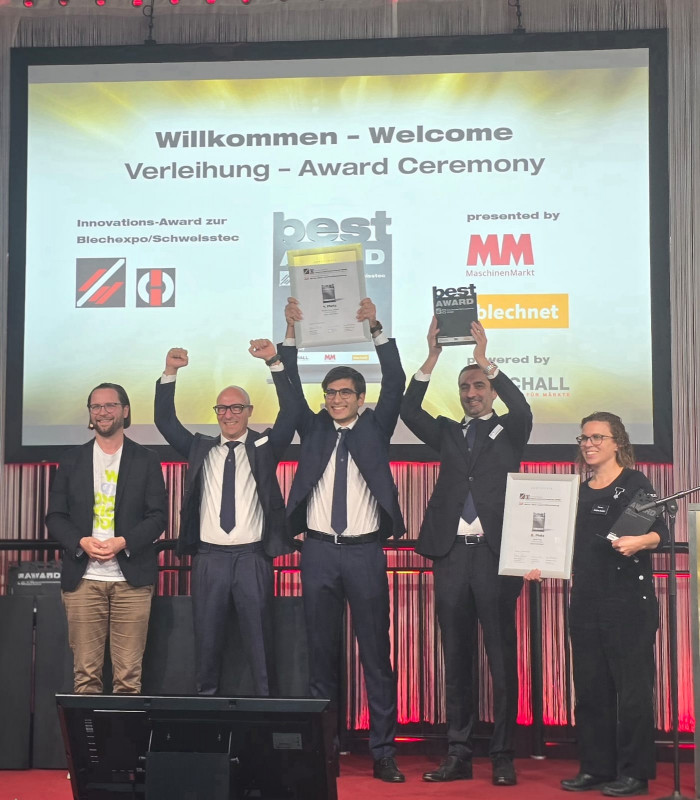 The new Prima Power Giga Laser Next 3D laser machine has won the Best Award 2025 in the Sheet Metal, Tube and Profile Processing category. - © Prima Power