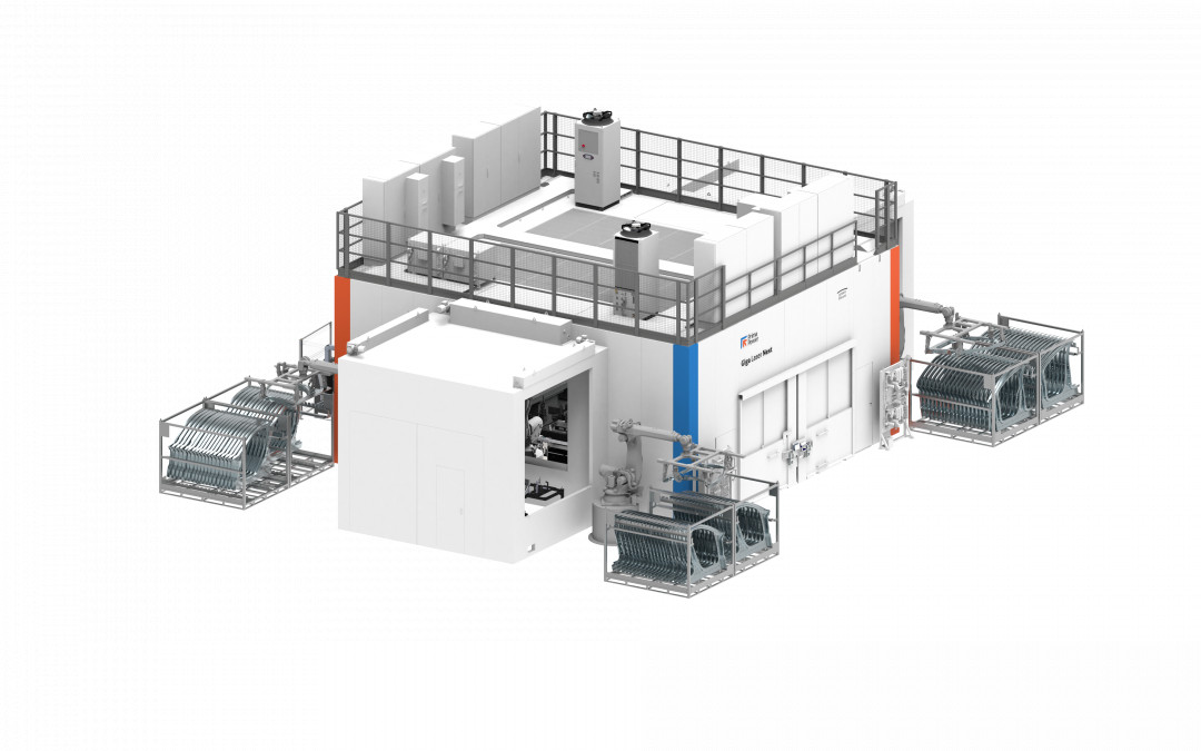 Giga Laser Next with input and output racks on opposite sides - © Prima Power