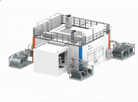 Giga Laser Next with input and output racks on opposite sides