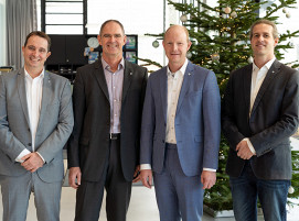 Die neu aufgestellte Geschäftsführung des SKZ (von links): Dr. Benjamin Baudrit, Prof. Dr.-Ing. Martin Bastian, Dr. Thomas Hochrein und Dr. Giovanni Schober