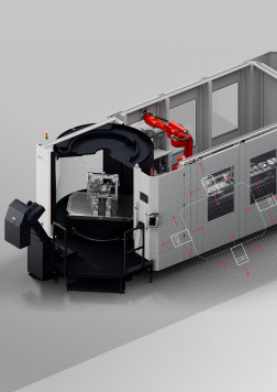 Kernstück des Sfix-Systems ist ein Roboter, der Spannvorrichtungen aus standardisierten Komponenten in nur wenigen Minuten zusammenbaut. / © Schwäbische Werkzeugmaschinen GmbH