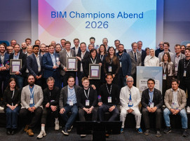 Finalteilnehmerinnen und -teilnehmer, die Jury-Mitglieder und Laudatoren des BIM Champions Wettbewerbs 2026