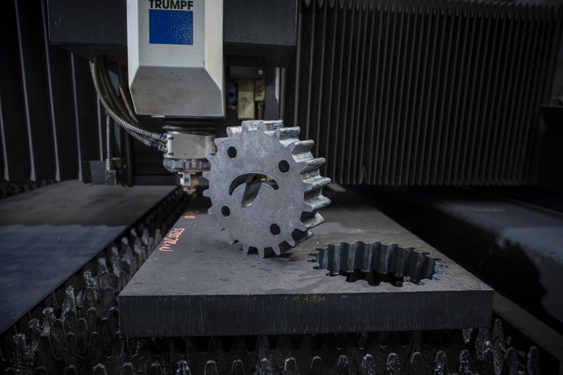 Probeteil aus 50 mm starkem Stahl nach dem erfolgreichen Laserstrahlschneidversuch. - © Rime GmbH