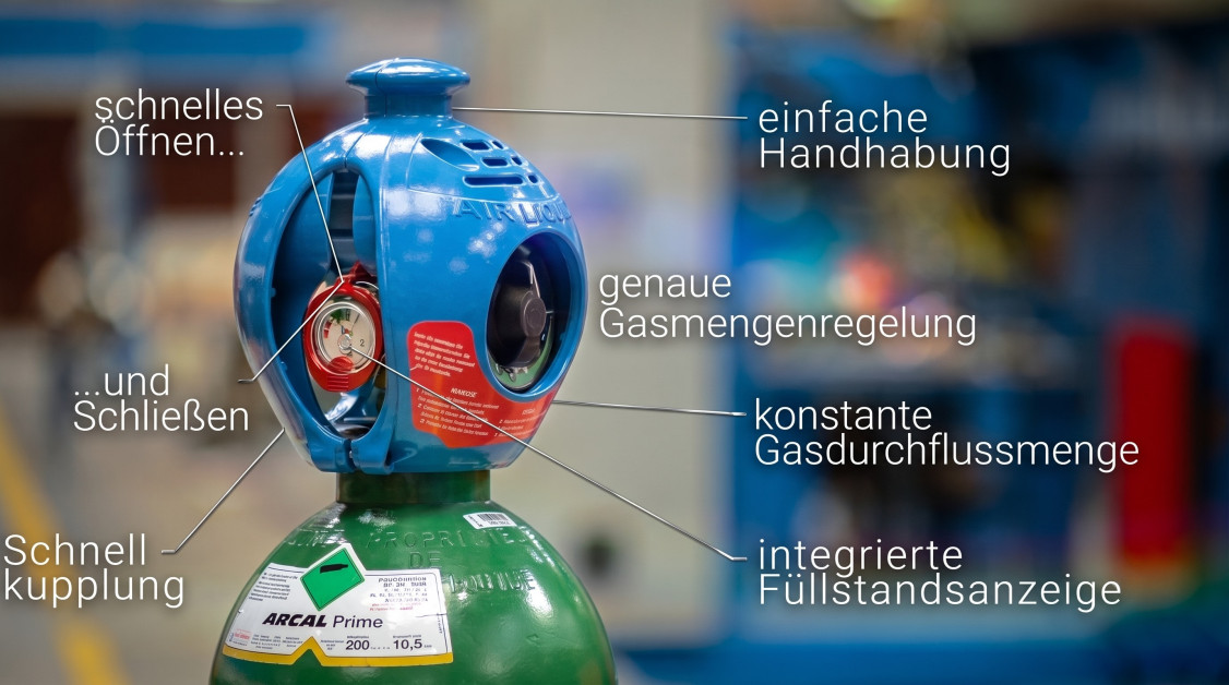 Die Funktionen des EXELTOP-Flaschenventils - © Air Liquide