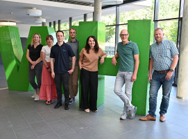 v.l.n.r.: Gesine Hahn, Hannah Zeibig, (WH), Dino Woelk (RS Rittel), Tim Peil (Fraunhofer IEG), Dr. Gabriela Marginean und Prof. Klaus Mecking (WH), Dr. Julian Eßler (RS Rittel)