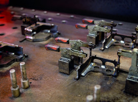 Various components are clamped in place