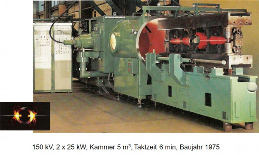 Die thermische Werkstoffbearbeitung mit dem Elektronenstrahl begann bereits 1948.  Zum Beispiel beim Schweißen von LKW-Achsen ... / © Schulze-Consulting