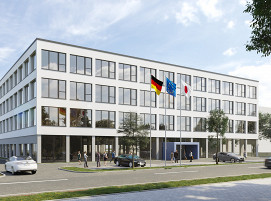 Yaskawa baut in Hattersheim bei Frankfurt/Main eine neue Unternehmenszentrale für Europa. Die Einweihung ist für Ende 2022 geplant.