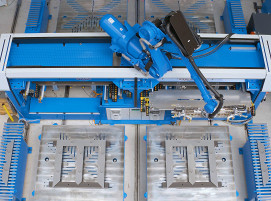 Die Maschinenbauer und Prozessoptimierer Heinrich Georg GmbH mit Hauptsitz in Kreuztal setzt Roboter der neuen Shelftype-Serie bereits erfolgreich in seinen Produktionsanlagen zum Stapeln großer Blechbauteile für die Transformatorenkernfertigung ein.